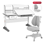 Комплект Anatomica Uniqa парта + кресло + надстройка + подставка для книг белый/серый с серым креслом Armata Duos Комплект Anatomica Uniqa парта + кресло + надстройка + подставка для книг белый/серый с серым креслом Armata Duos