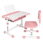 Комплект Anatomica Vitera парта + стул + выдвижной ящик + подставка белый/светло-розовый