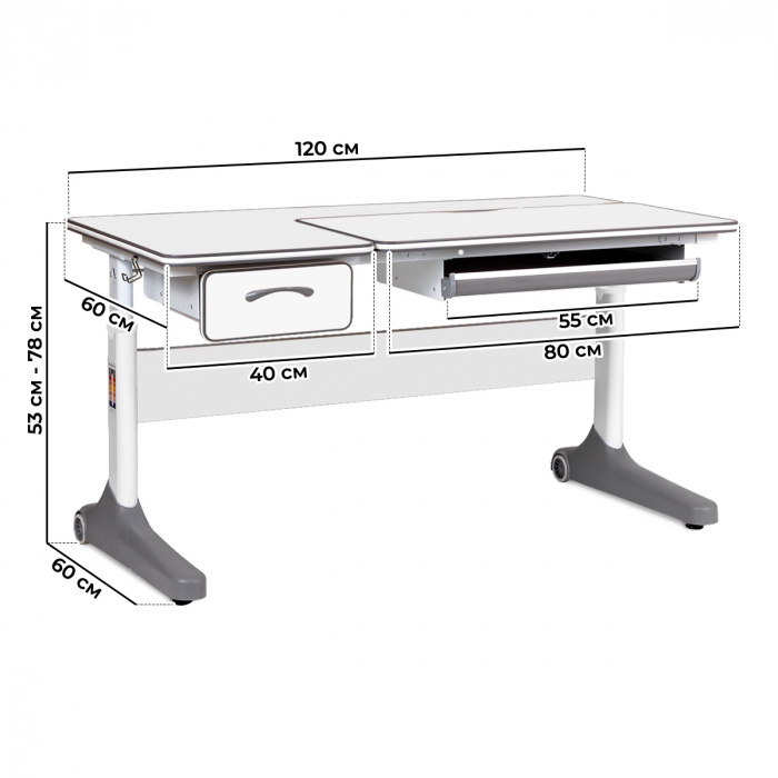Характеристики Комплект Anatomica Uniqa Lite парта + кресло Характеристики Комплект Anatomica Uniqa Lite парта + кресло