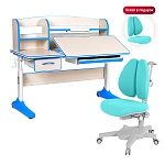 Комплект Anatomica Uniqa парта + кресло + надстройка + подставка для книг клен/голубой с голубым креслом Armata Duos Комплект Anatomica Uniqa парта + кресло + надстройка + подставка для книг клен/голубой с голубым креслом Armata Duos