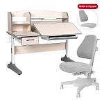 Комплект Anatomica Uniqa парта + кресло + надстройка + подставка для книг клен/серый с серым креслом Armata Комплект Anatomica Uniqa парта + кресло + надстройка + подставка для книг клен/серый с серым креслом Armata