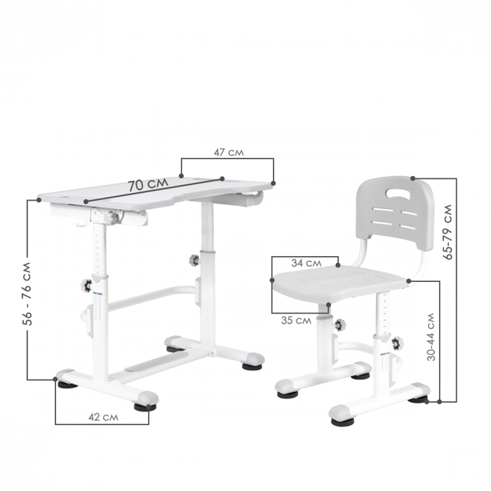 Характеристики Комплект Anatomica Punto Lite парта + стул Характеристики Комплект Anatomica Punto Lite парта + стул